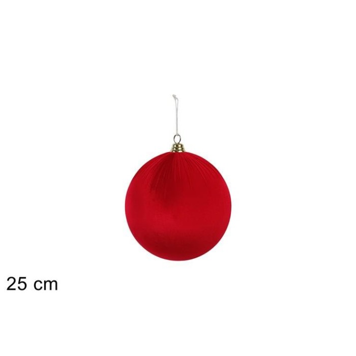 PALLA 25CM TESSUTO EFFETTO VELLUTO ROSSO
